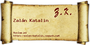 Zalán Katalin névjegykártya